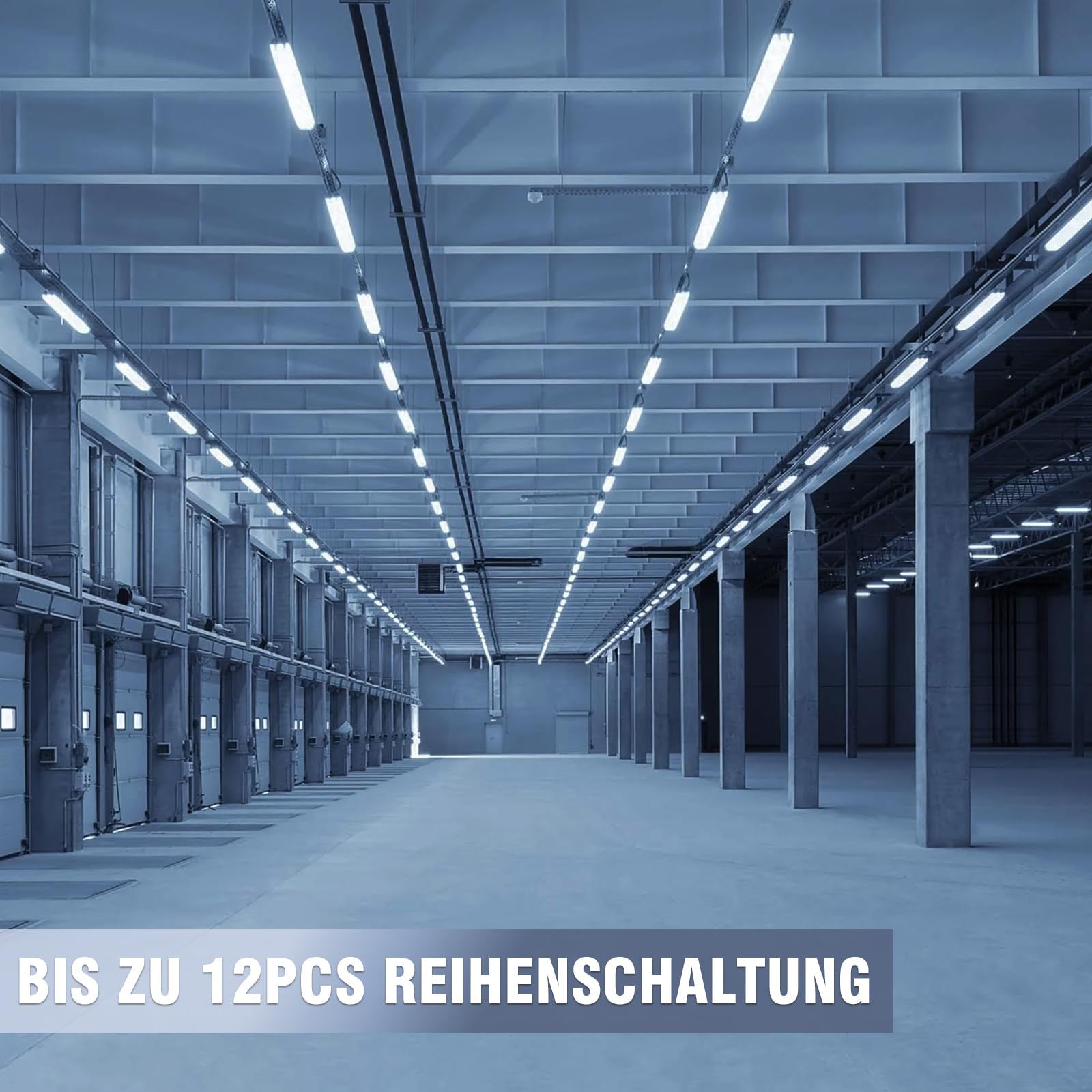 2 Piezas Fluorescente LED 150cm IP65 Impermeable, 20W 2200lm Tubo LED de Neón Acoplable, 4000K Lámpara de Techo LED para Oficina Garaje Taller Sótano Almacén Baño Cocina