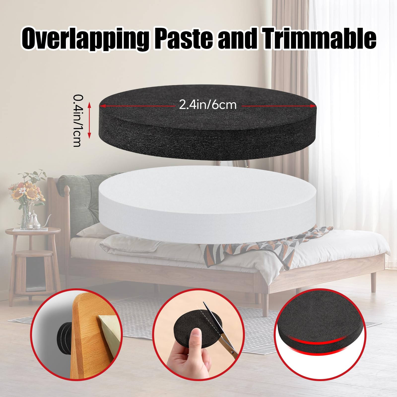 20 Stuks Hoofdbordstoppers Voor Aan De Muur, 10st 20mm 10st 3mm EVA Schuim Hoofdbordstootkussens Anti Schudden Meubelbeschermers Bedgeluidstoppers Muurbeschermer