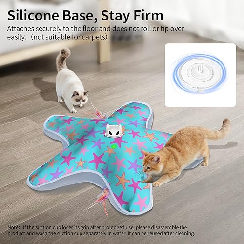 Miniatura 6 de Juguetes interactivos para gatos de interior, juguete recargable para gatos con plumas ocultas en movimiento, juguetes para gatitos activados por el