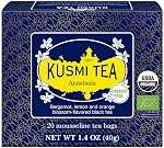KUSMI TEA, Earl Grey Intense - Loose Leaf Tea Tin - Organic Earl Grey Black Tea - Features Bolder Bergamot & Tangy Lemon, 100g