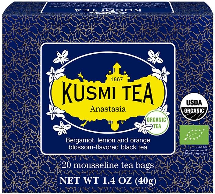 Anastasia - Organic Black Tea with Bergamot & Lemon - Flavored with Orange Blossom - Caffeinated Tea - Inspired by the Iconic Earl Grey Tea - 20 Tea Bags