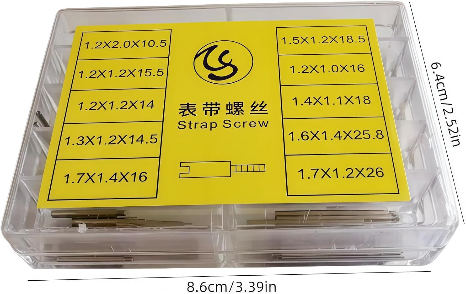 100pcs Strap Screws, Watch Band Link Pins Replacement Kit, Metal Watch Band Strap Screw Set Watch Repair Tool Accessories, 10 Specification