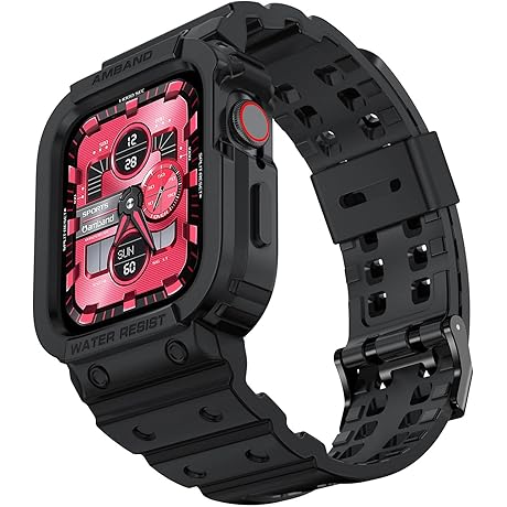 Rugged Men Bands Compatible with Apple Watch Band 45mm 44mm 42mm, G-Shock-Like...