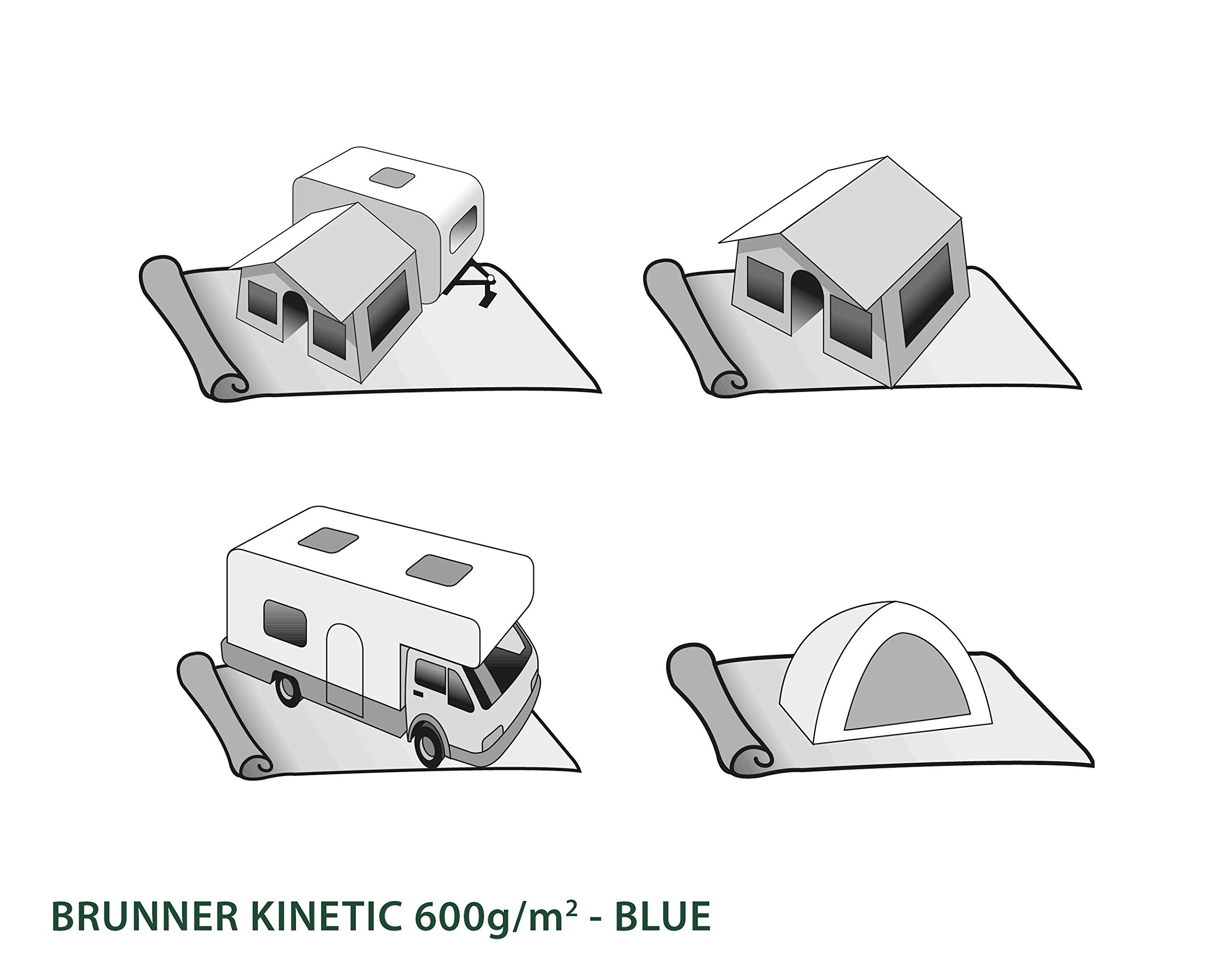 BRUNNER Campingartikel Kinetic 600 250x350 cm, Blau/Grau 0201107N.C59