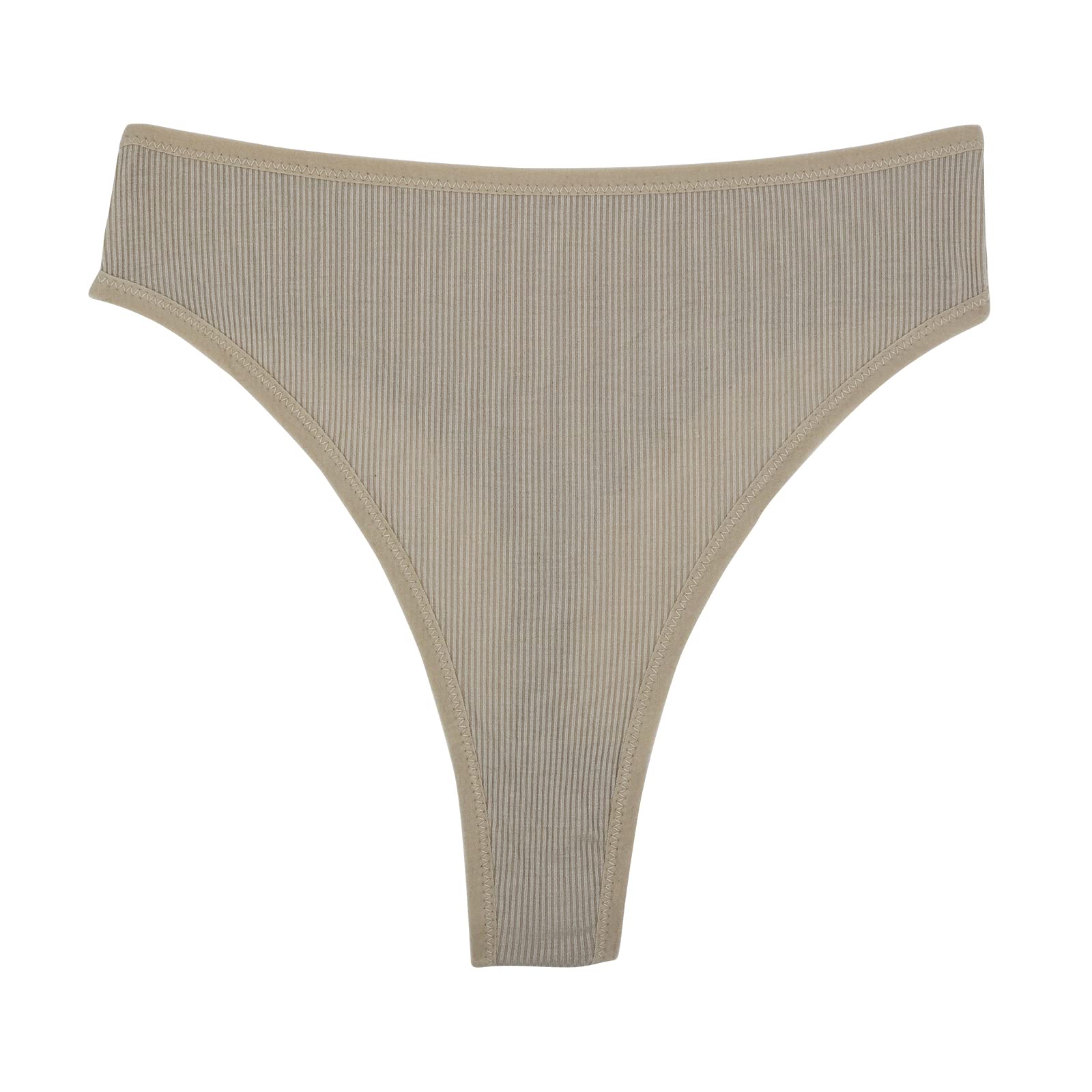 Lot de 6 strings pour femme - En coton - Taille haute - Doux et confortable