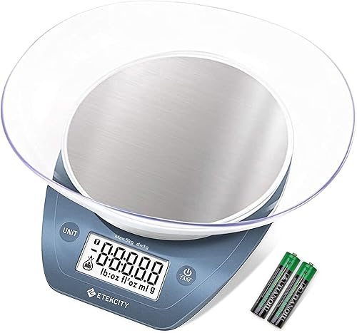 Etekcity Báscula de alimentos de 0.00 oz, cuenco, gramos digitales y onzas para pérdida de peso, hacer dieta, hornear, cocinar y preparar comidas,