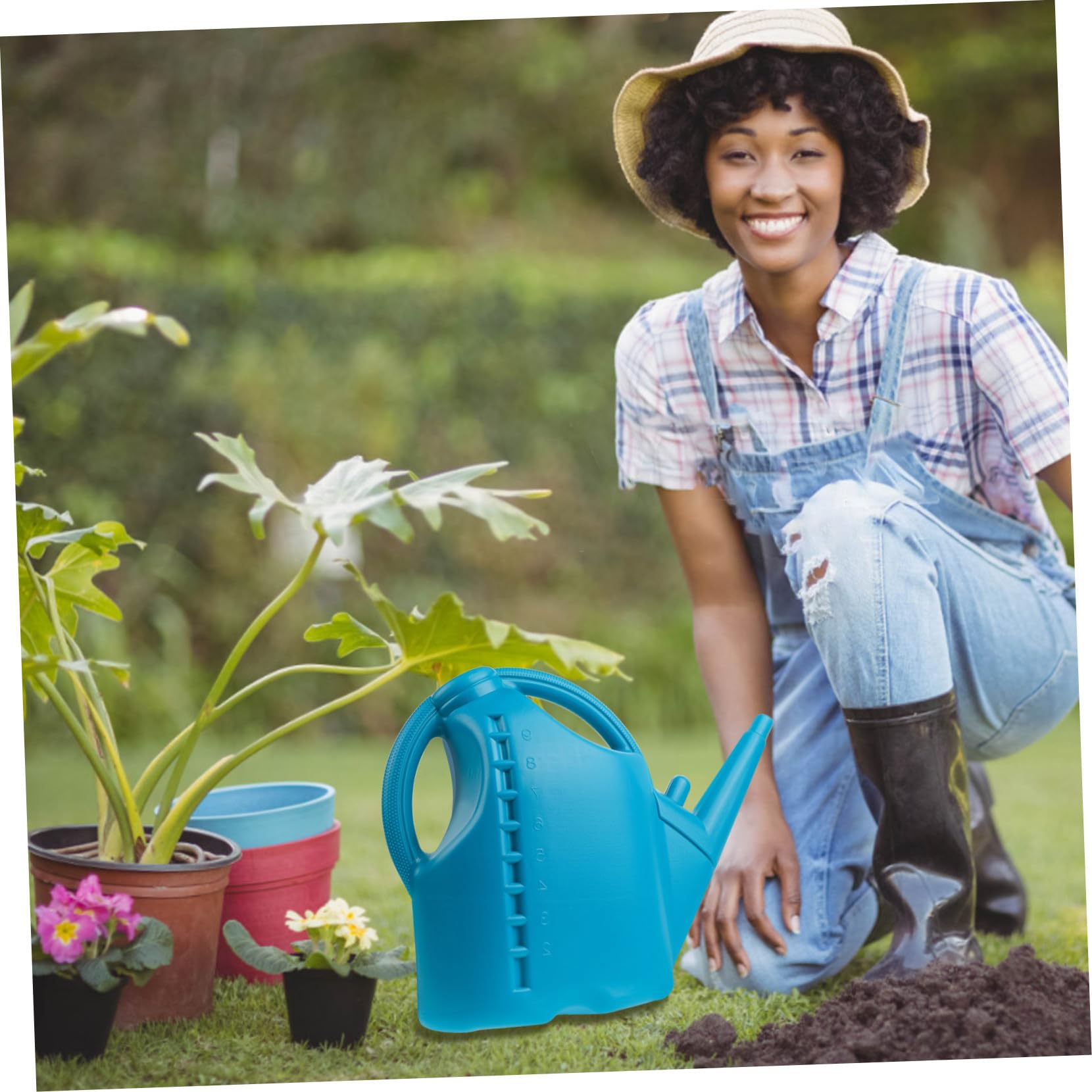 Gießkanne aus Kunststoff 10l mit Langem Auslauf für Pflanzen | Blau, Präzises Gießen für Sukkulenten, 1 Stück, Geeignet für Wohnzimmer und Garten