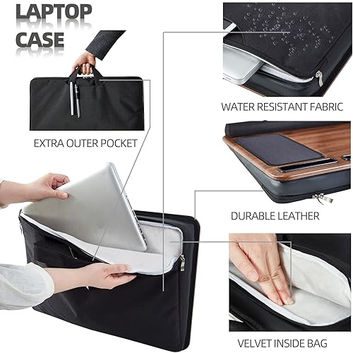 Miniatura 3 de Laptop Lap Desk with All in One Bag to Hold Computer up to 17.3 Inch, Home Office Bed Desk with Cushion Sofa Desk, Laptop Stand with Wrist Pad
