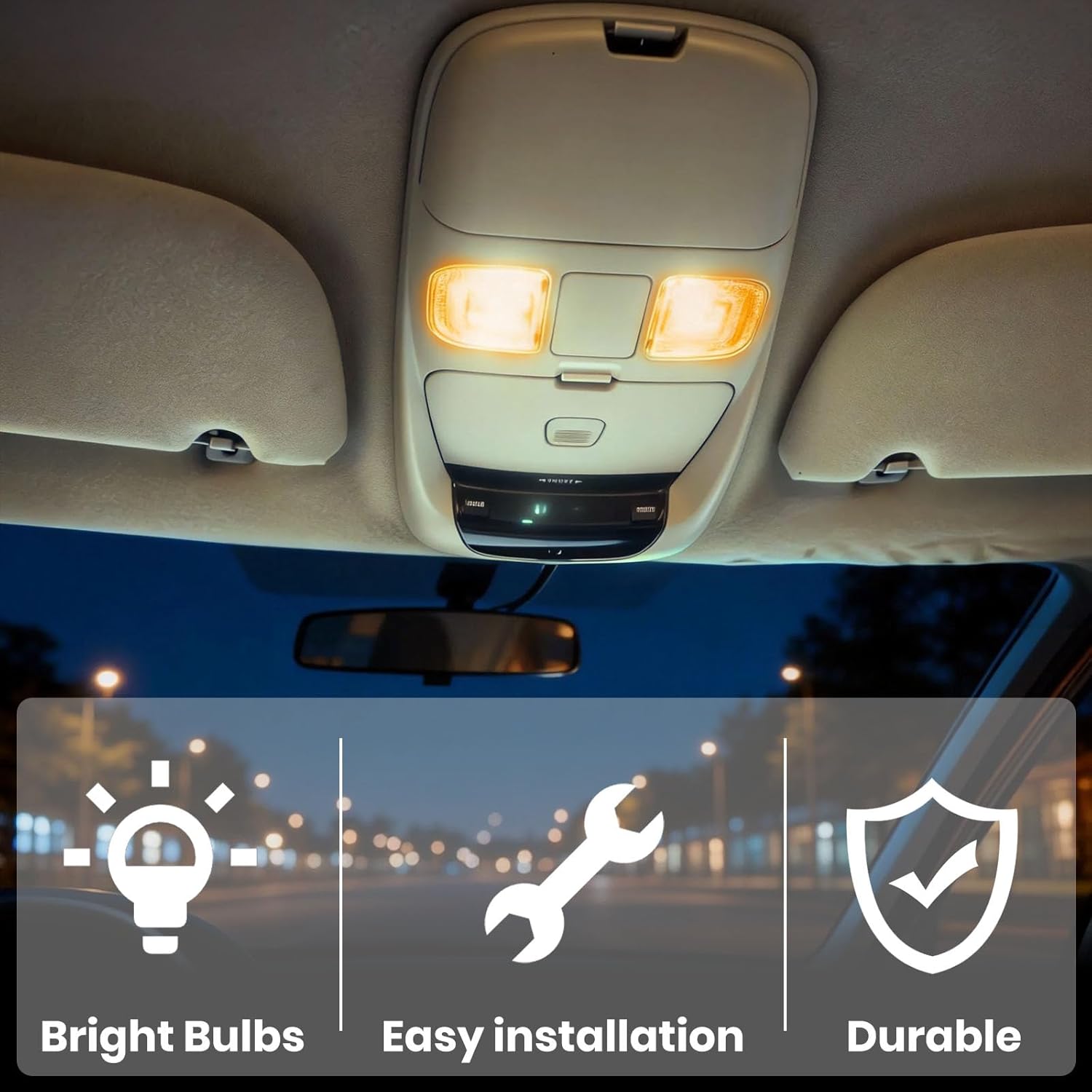 Overhead Console Dome Reading Light Map Lamp Compatible with 1999-2001 Dodge Ram 1500 2500 3500, 2002 Ram 2500 3500 Replaces SN96TL2AA