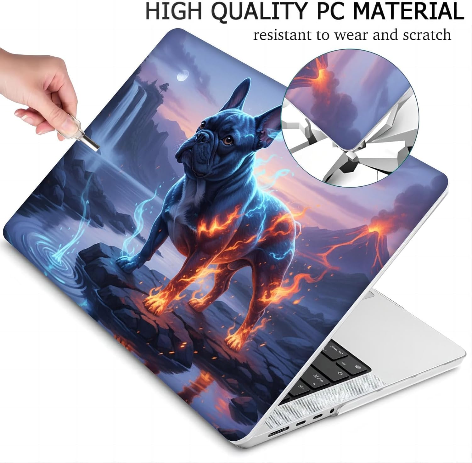 Compatible with MacBook Neo 13-inch, Hard Shell Case with Keyboard Cover and Screen Protector (A3404 A18 Pro chip, 2026 Release) - French Bulldogs MC22113