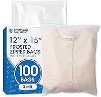 Vista 12 de Spartan Industrial - 9 x 12 pulgadas (100 unidades) Bolsas de plástico esmeriladas con cierre de cremallera de 3 mil con cierre resellable