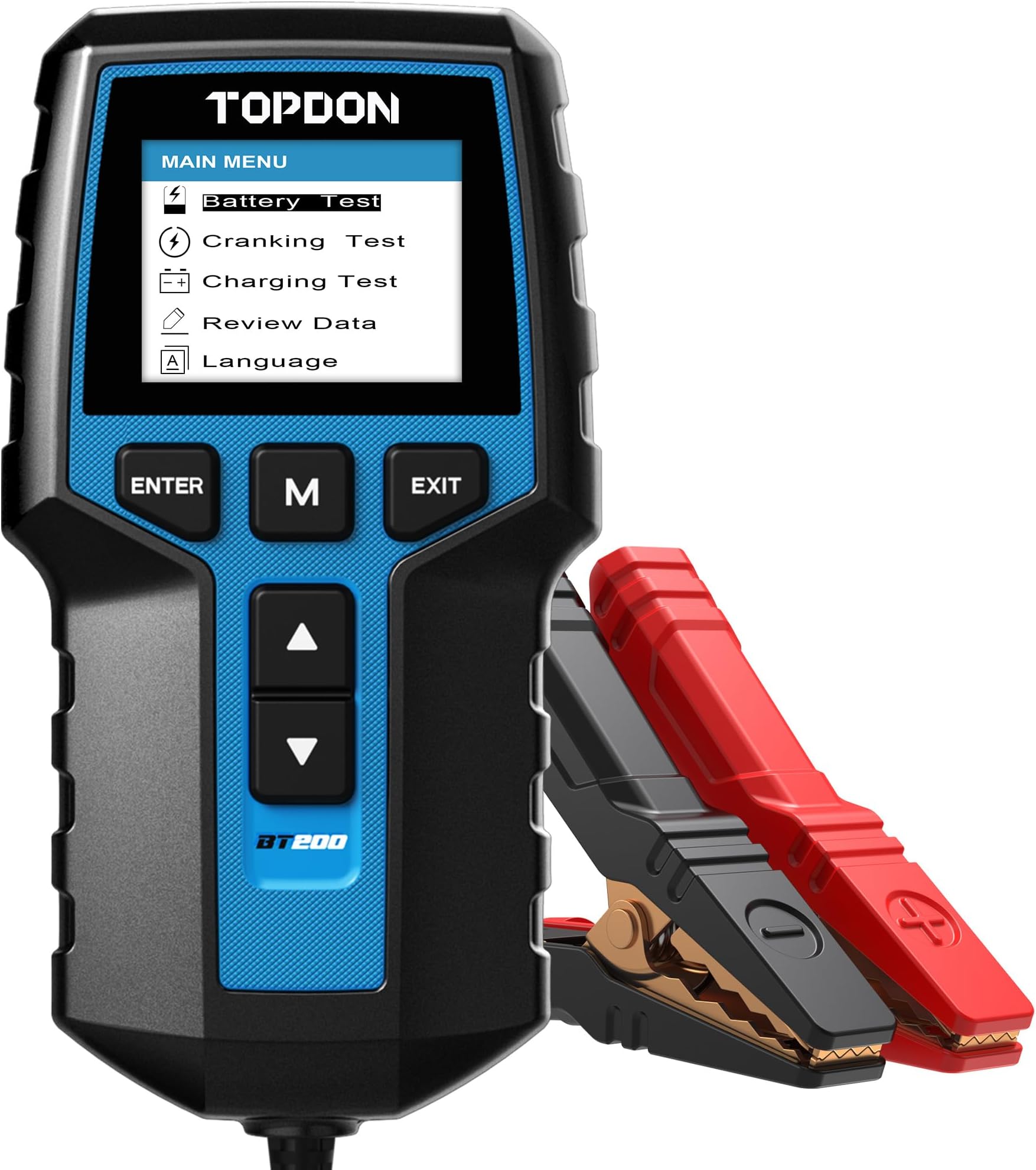 Topdon Car Battery Tester 12V 24V Load Tester, BT200 100-2000CCA Automotive Alternator Tester Digital Auto Battery Analyzer Charging Cranking System for Car Truck Motorcycle ATV SUV Boat Yacht