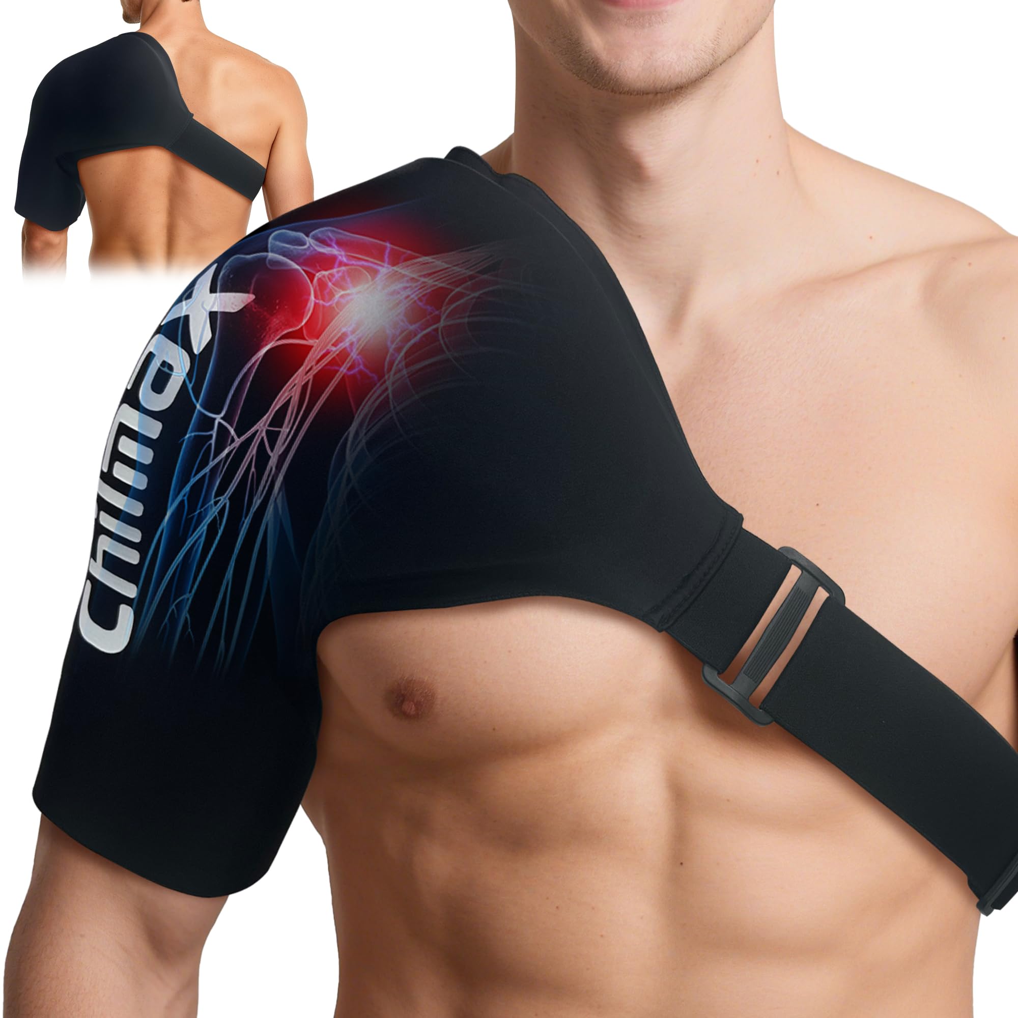 Shoulder Ice Pack Wrap Reusable Hot and Cold Therapy Compression Wrap for Rotator Cuff Arm and Shoulder Periarthritis