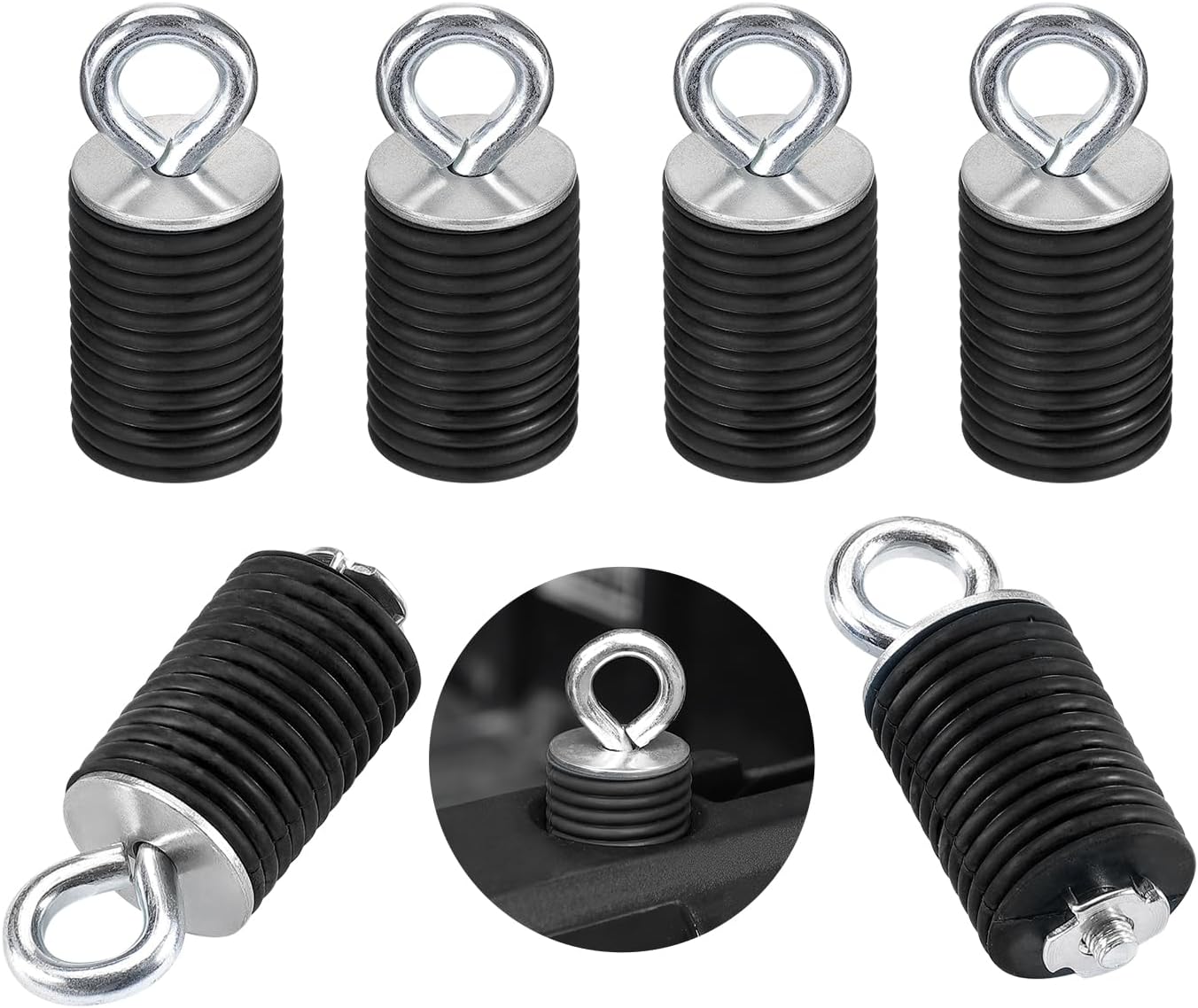 UTV Tie Down Anchor Compatible with Polaris Ranger 1000 XP 900 XP 800 700 500 570 General 1000 Lock Mount, Bed Anchors Accessories with 1-7/16" Hole (6 Pcs, Black)