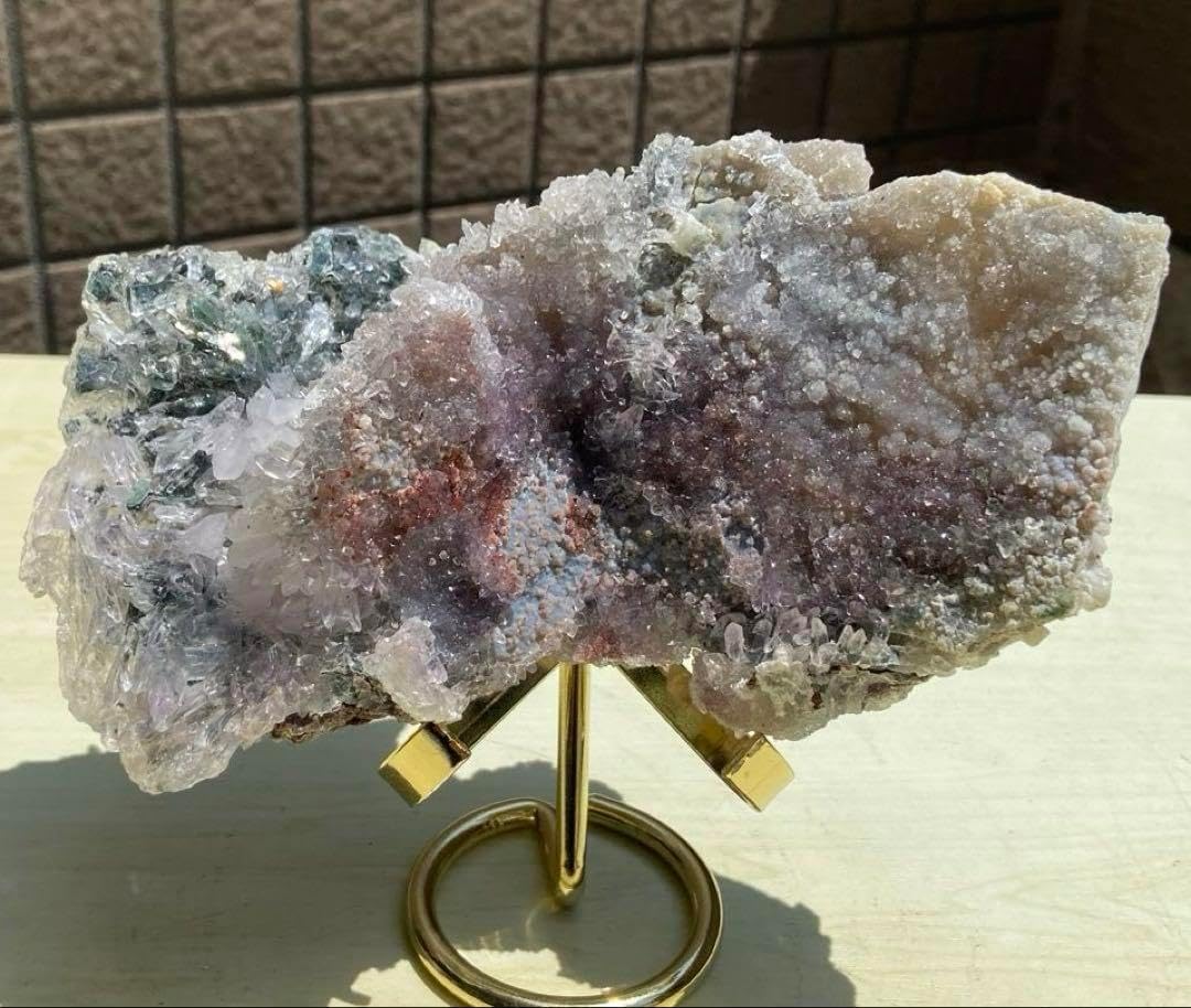 アメジスト（ピンク紫赤）瑪瑙水晶クラスター原石N164 A ピンク