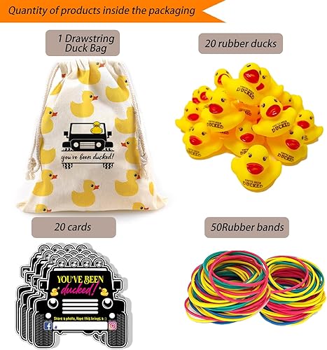 Miniatura 22 de LANBAIHE You've Been Ducked Bolsa de goma con cordón de pato Bolsa de pato de pato Bolsa de pato de goma reutilizable 13 x 10 pulgadas