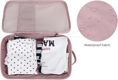 Miniatura 8 de Bolsas organizadoras para pañales para bebé, paquete de 2 bolsas impermeables para colgar pañales, bolsa de malla con oso linda, reutilizable,