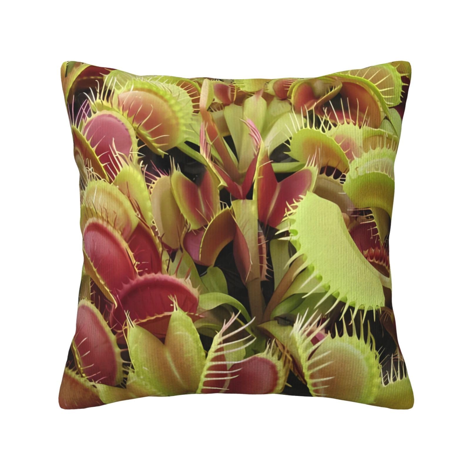 Housse de coussin plante carnivore Kururi en velours pour un canapé chaleureux de salon