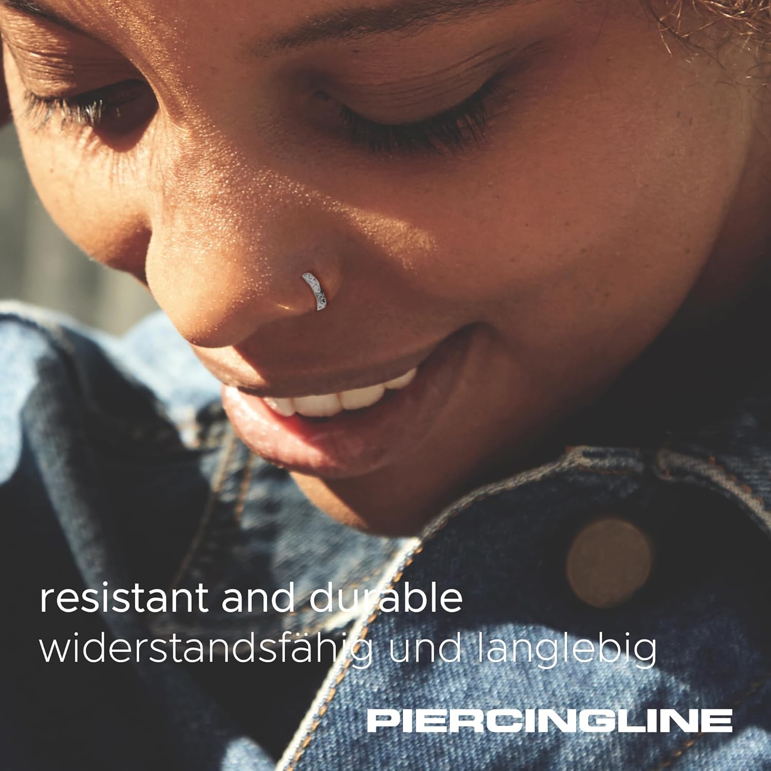 Piercing Da Naso In Acciaio Chirurgico Con Cristallo - 20G, 7mm, 10 Colori Disponibili