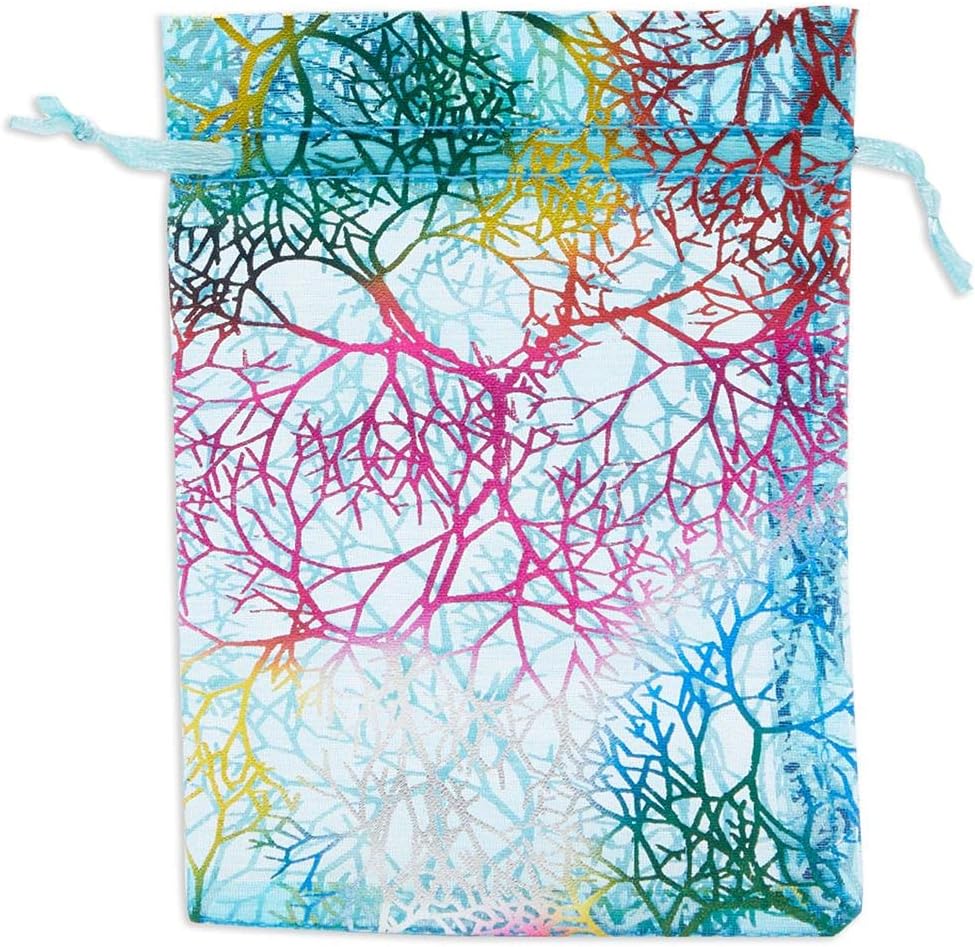 Uр Tо 40% оƒƒ Small Blue Coral Organza Drawstring Party Favor Gift Bags for Jewelry (3.5 x 4.7 In, 120 Pack)