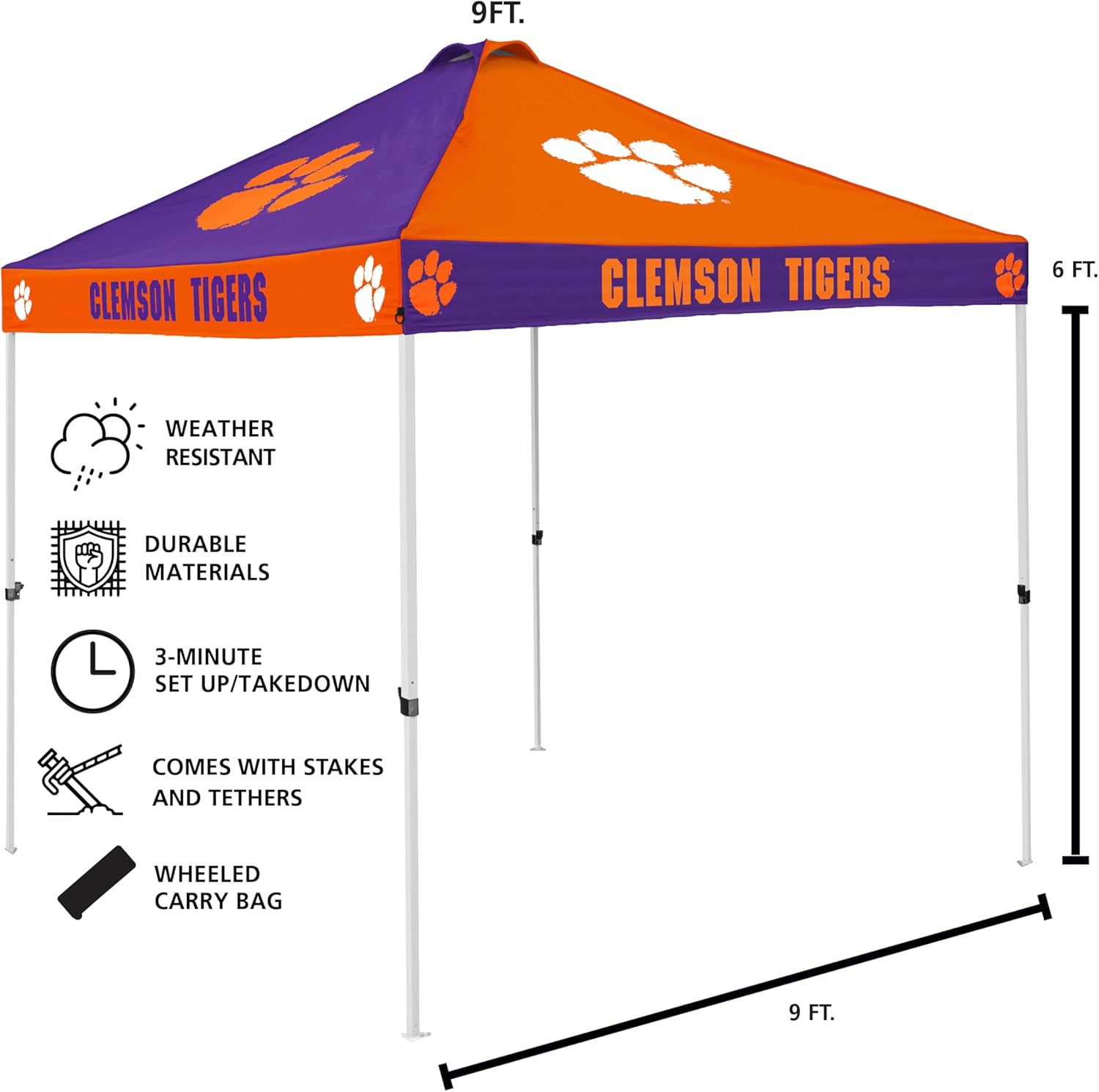 Logo Brands Officially Licensed NCAA CB Canopy Tent, One Size, Team Color