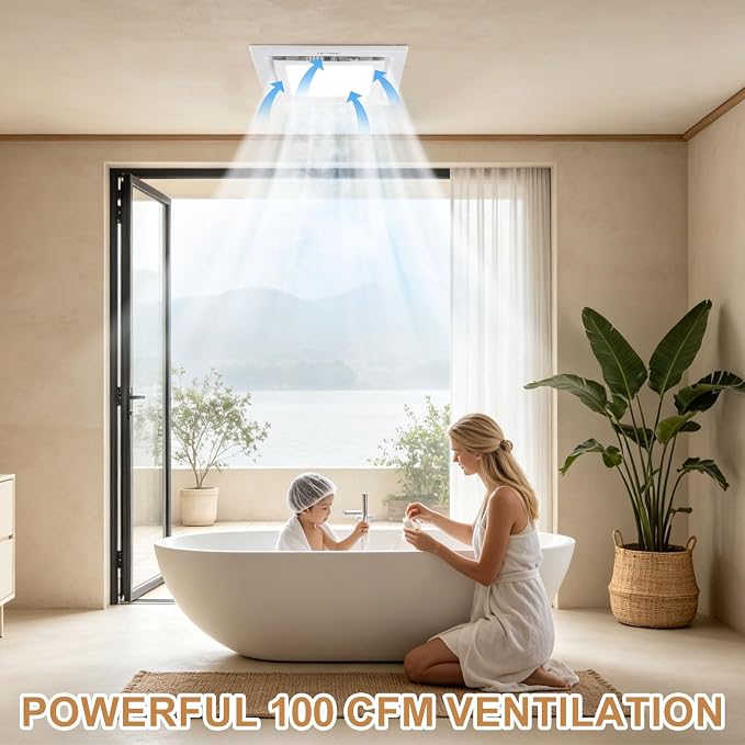 Extractor de Baño 10" con Luz y Ventilación Silenciosa miniatura 2