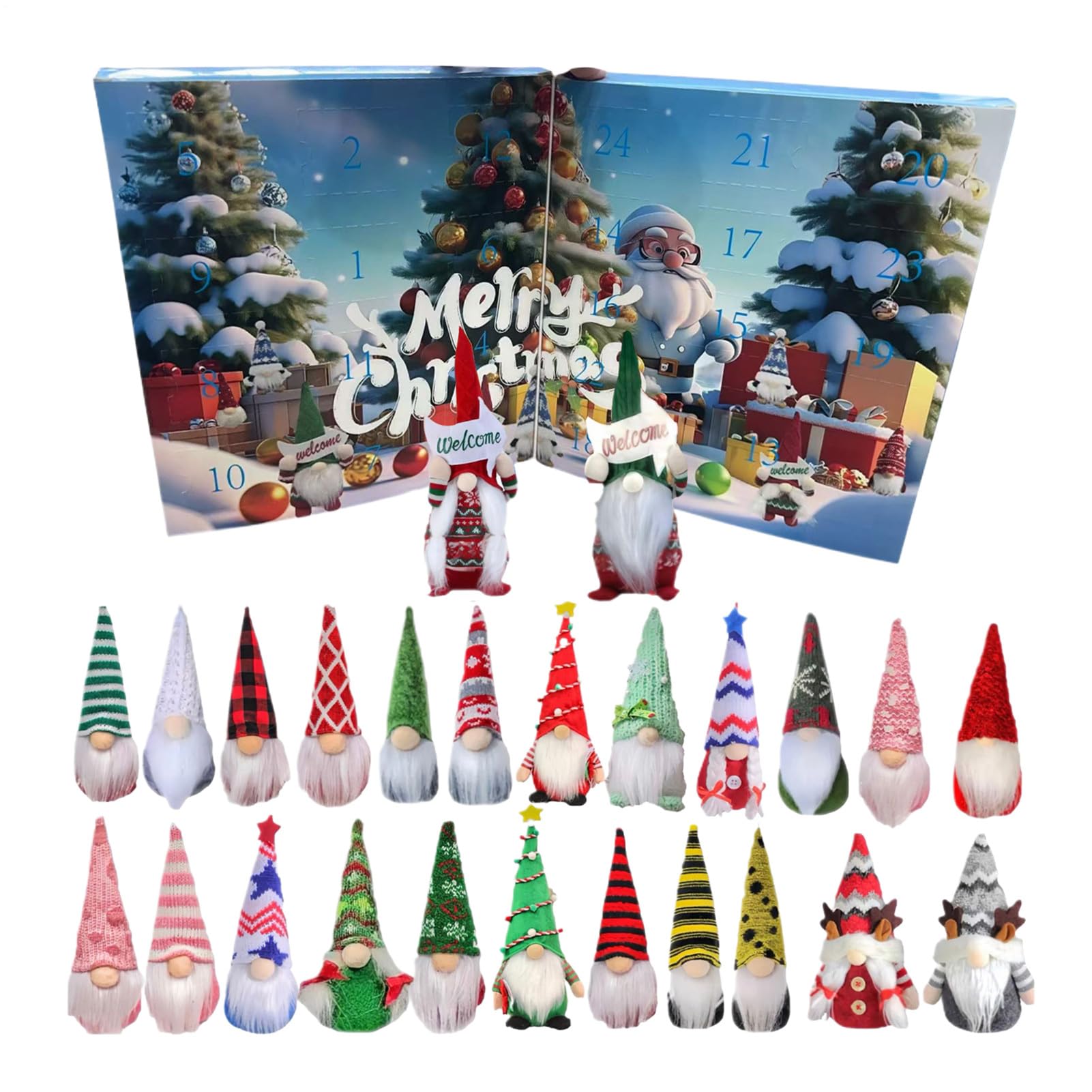 Calendario 'Avvento Di Natale Calendario Conto Alla Rovescia Di 24 Giorni | Bambole Di Gnomi In Peluche Per Bambini E Adulti Per Scrivania Mensola Libreria Camera Soggiorno