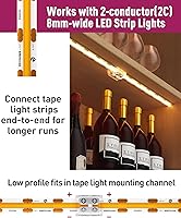 Vista 3 de Conectores de tira LED EMITEVER, 12 paquetes de conectores de luz de cinta LED de 2 pines sin soldadura, apriete de tornillo, conectores de cinta a