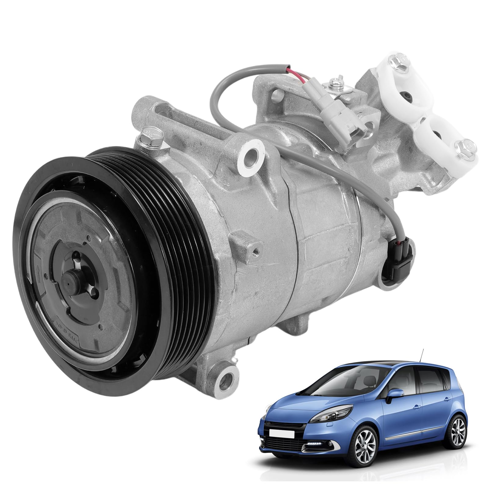 Compresseur De Climatisation Avec Embrayage, Remplacement OEM 8200956574, Compresseur Clim R134a 7PK Pour Renault Megane III Grandtour Coupé CC Scenic III Grand Scenic III 1.9 DCi 2.0 TCe
