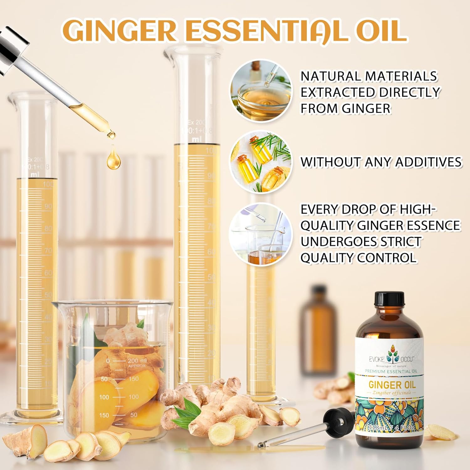 EVOKE OCCU Ginger Essential Oil and Patchouli Essential Oil - 4 Fl Oz