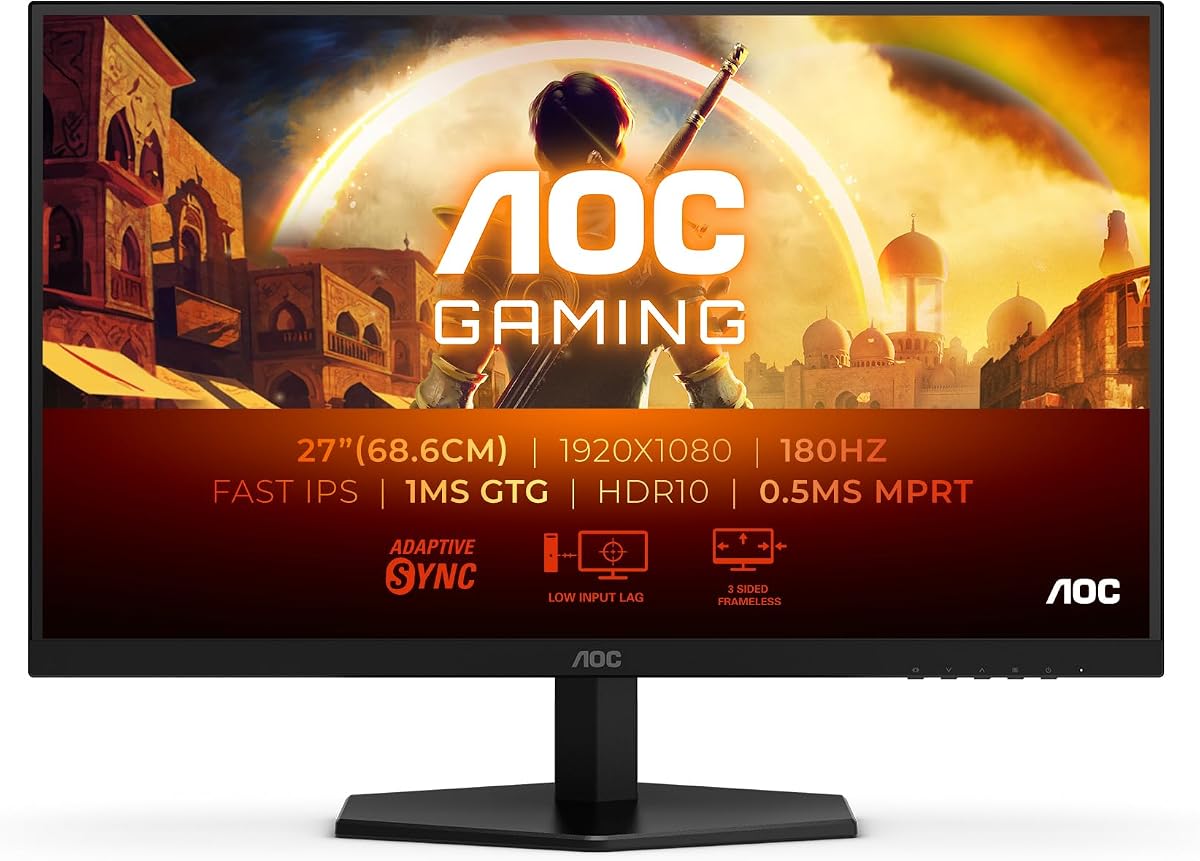 Monitor de computadora AOC 2E 68,6 cm (27") 1920 x 1080 píxeles completo, W129022704 ((27) 1920 x 1080 píxeles Full HD LCD negro)