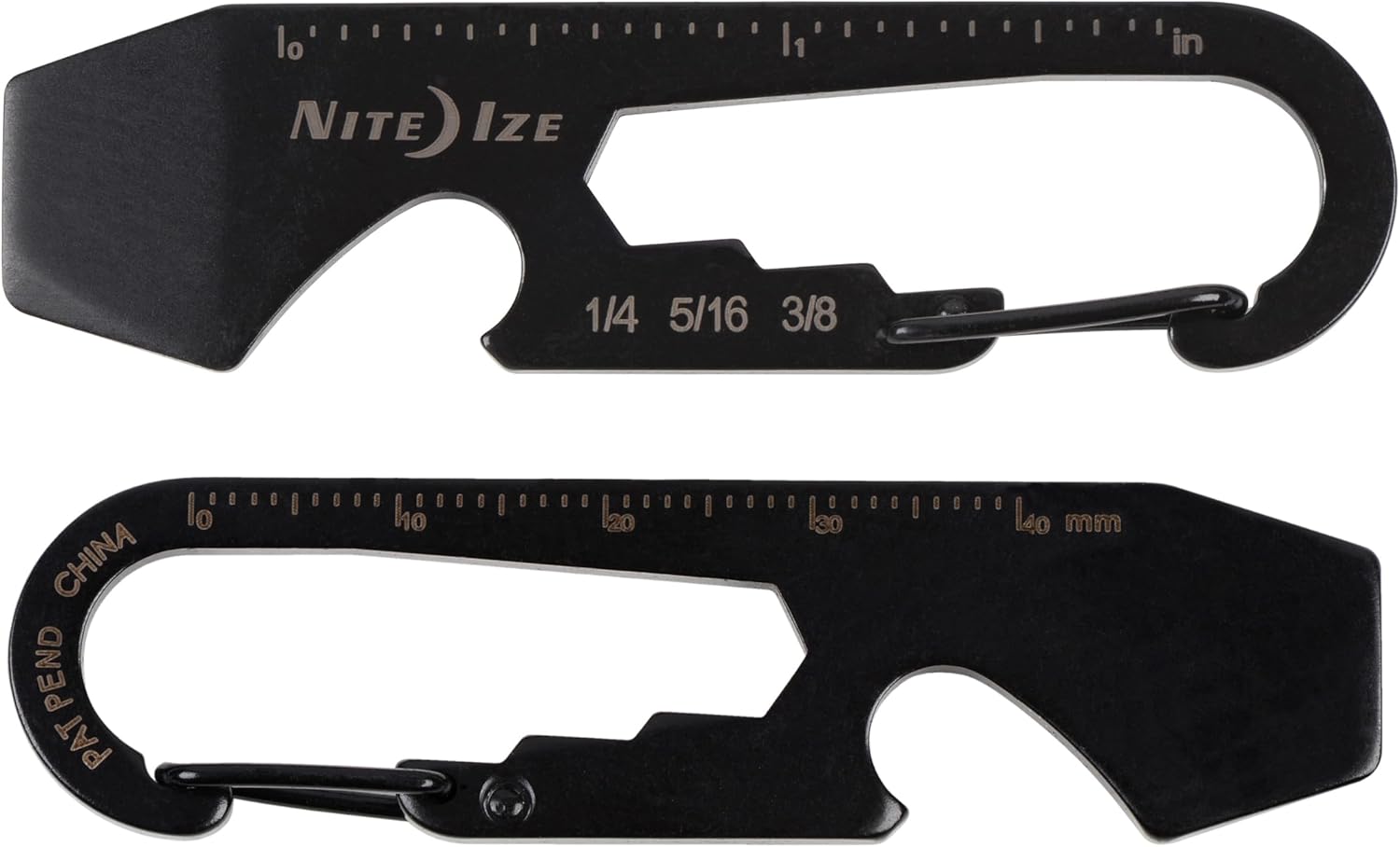 Nite Ize DoohicKey Key Tool - Everyday Multiuse Keychain - Stainless Steel 5-in-1 Tool - Pocket Gadget with Box Cutter, Bottle Opener, Screwdriver, Wrench & Ruler - Black, 3 Count (3 Pack)