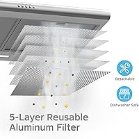 Vista 7 de Midea MVU30W6AST 30 inch Under Cabinet Ducted/Ductless Convertible Slim Vent Durable Stainless Steel Kitchen Reusable Filter, 3 Speed Exhaust Fan