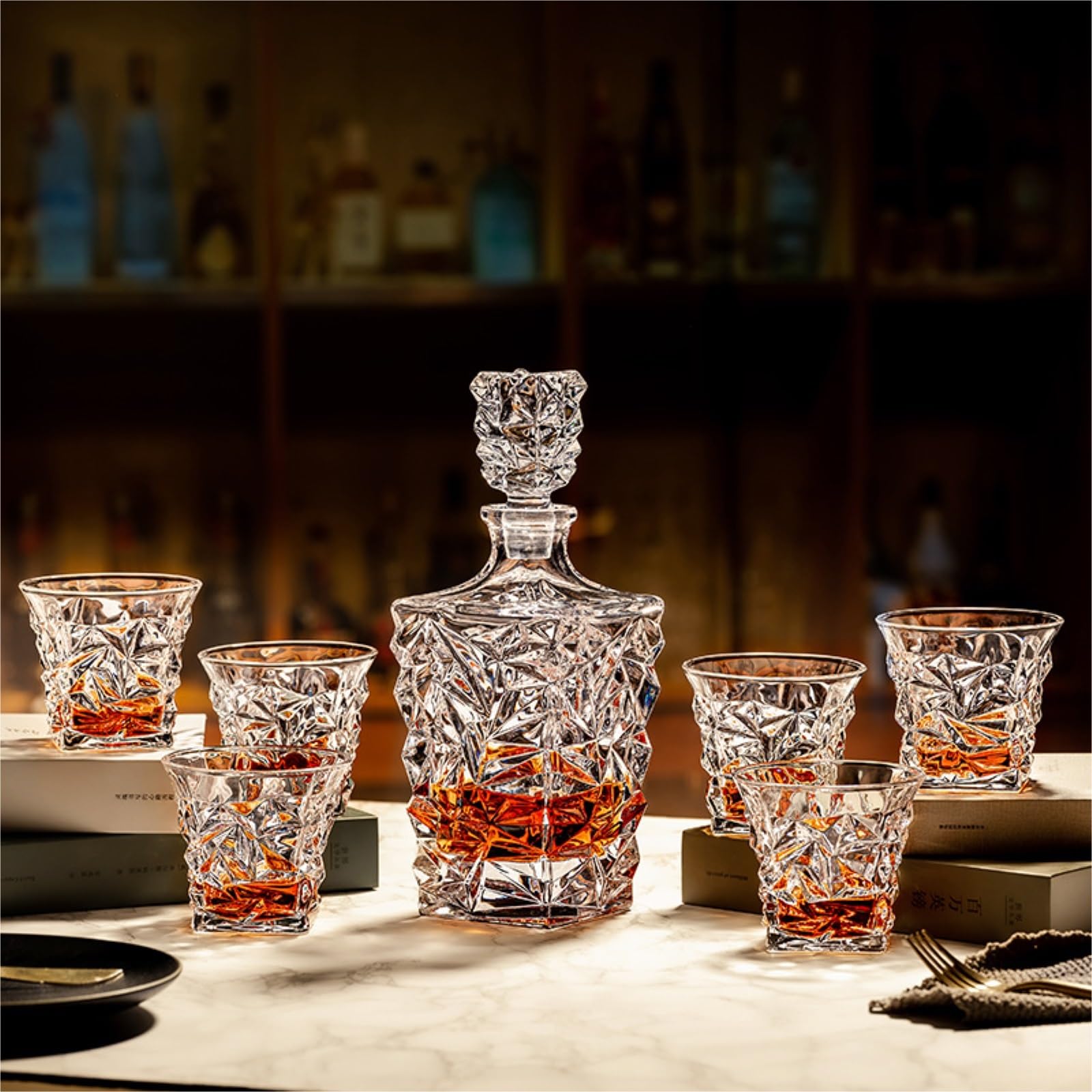Decanter per Vino Rosso Whisky Decanter For Vino In Cristallo Con Base Stabile E Incisione Irregolare Moderna Decantatore
