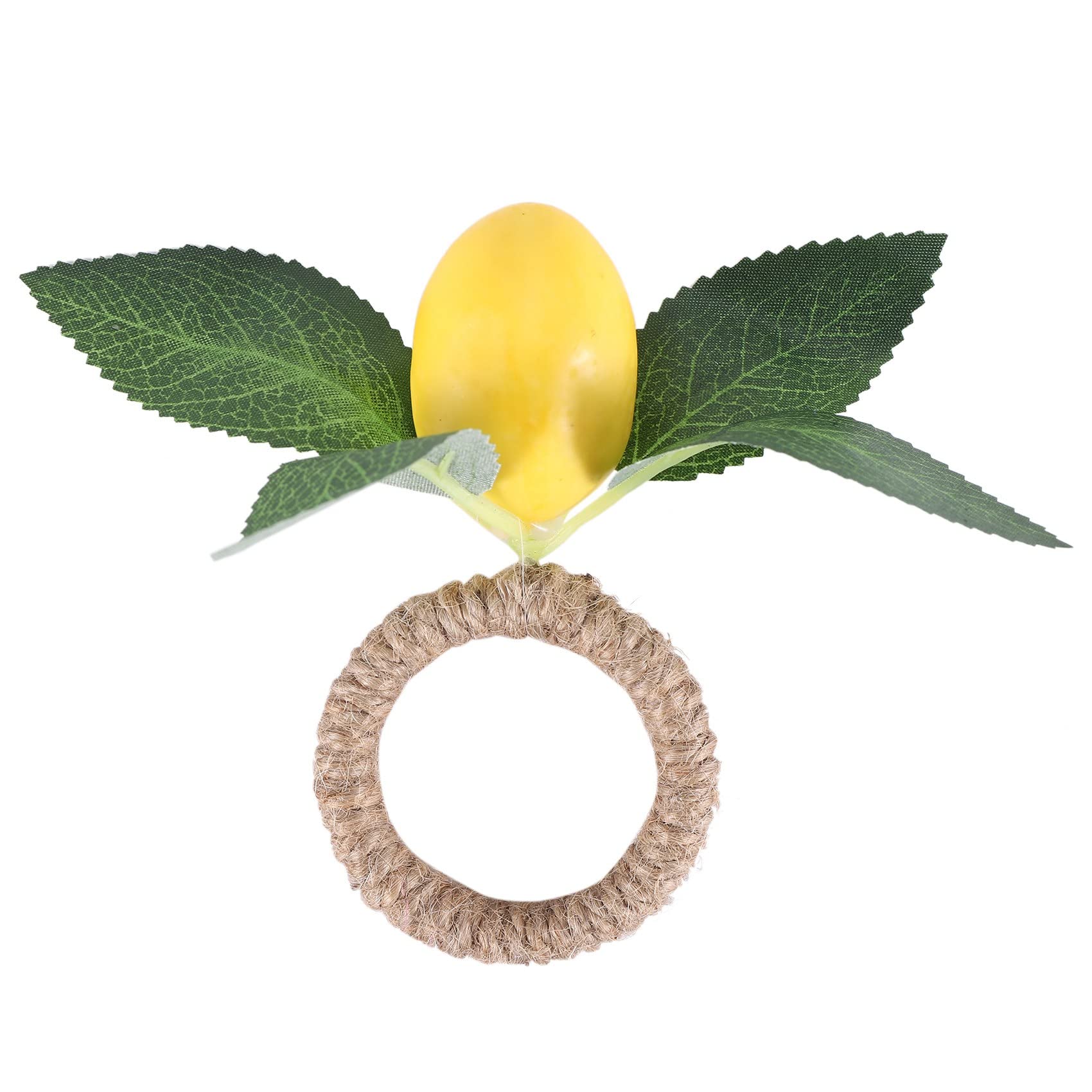 Fhjsyeirly Green+Yellow+Brown 4Pcs Simulation Lemon Plant Napkin Ring Fruit Meal Buckle Hotel Model Room Napkin Ring Napkin Buckle Party Supplies