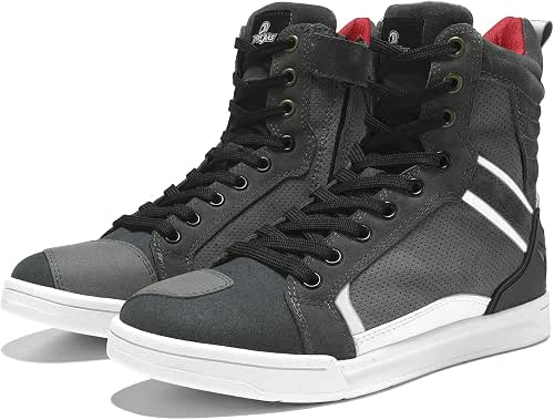 BORLENI Motorcycle Boots Street Riding Shoes Anti-Slip Outdoor Trekking Hike