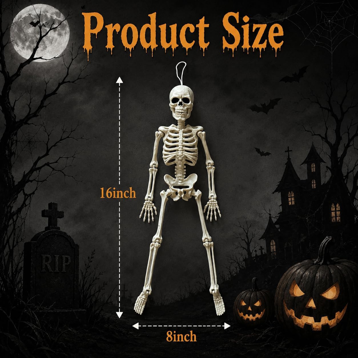 Hanging Small Skeletons for Halloween Decorations: 2PCS 16Inches
