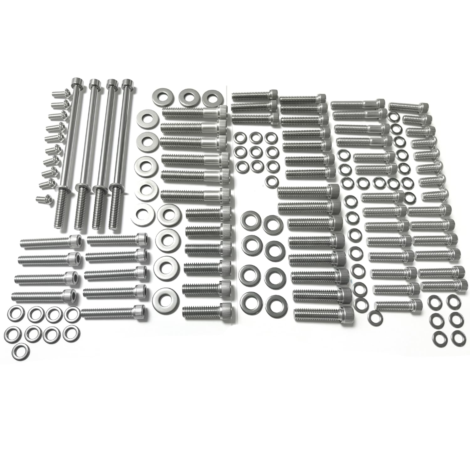 Engine Bolt Kit Compatible with Electra Glide/Road Glide/Road King/Street Glide 2007-2016, Polished Stainless Steel Transmission Bolt Kit Set