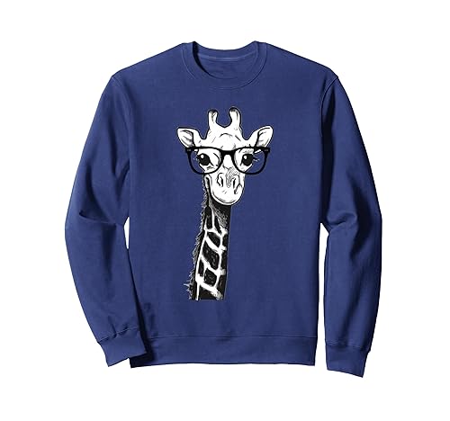 Giraffe with Glasses for Zoo Animal Lovers Sweatshirt