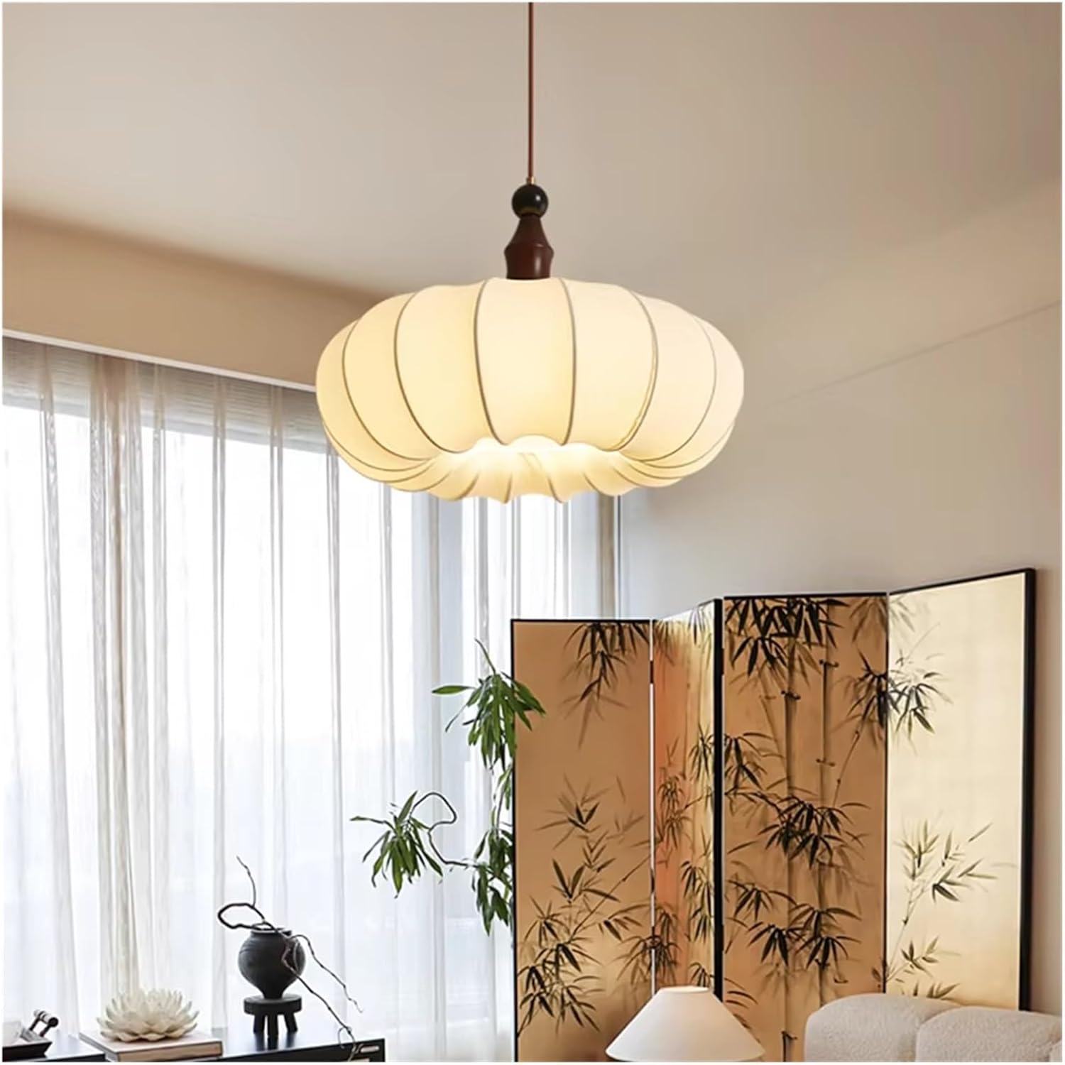 Nordic Style Pendant Light Simple Beige Winds Indoor Chandelier Hanging Lamps Bedroom Living Rooms Restaurant Designer Lighting,Indoor Illumination