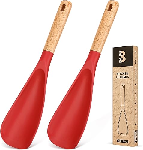Miniatura 13 de Cuchara de cocina para utensilios de cocina antiadherentes, ideal para cocinar y servir silicona mate resistente sin BPA, cuchara con mango de Negro