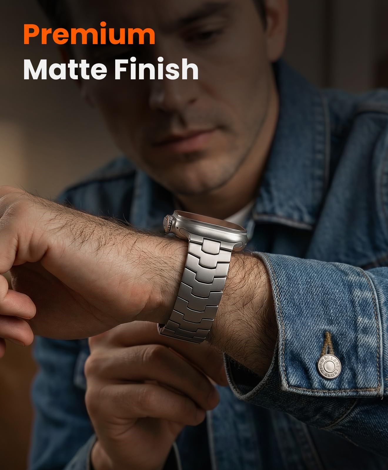 AGIS02 tytanowy pasek do zegarka Apple Watch Ultra 3, Ultra 2, Ultra 49 mm, regulowany pasek do zegarka Ultra Watch, metalowy pasek z zapięciem motylkowym, lekki i trwały pasek do zegarka