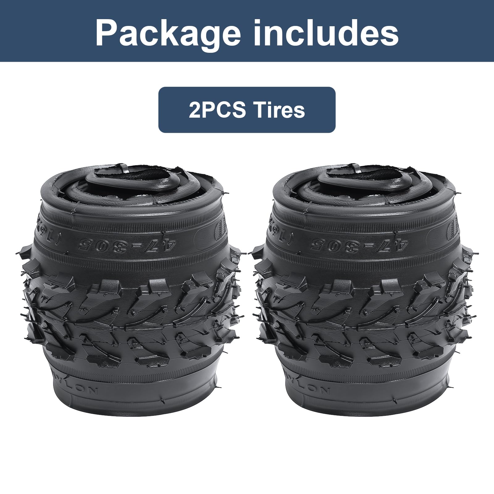 YUNSCM 2-PCS 16 Pulgada Bicicleta Cubierta 16x1.75/47-305 Compatible with Montaña Bicicleta 16x1.75 Enfant Bike Cubierta(Y-521)