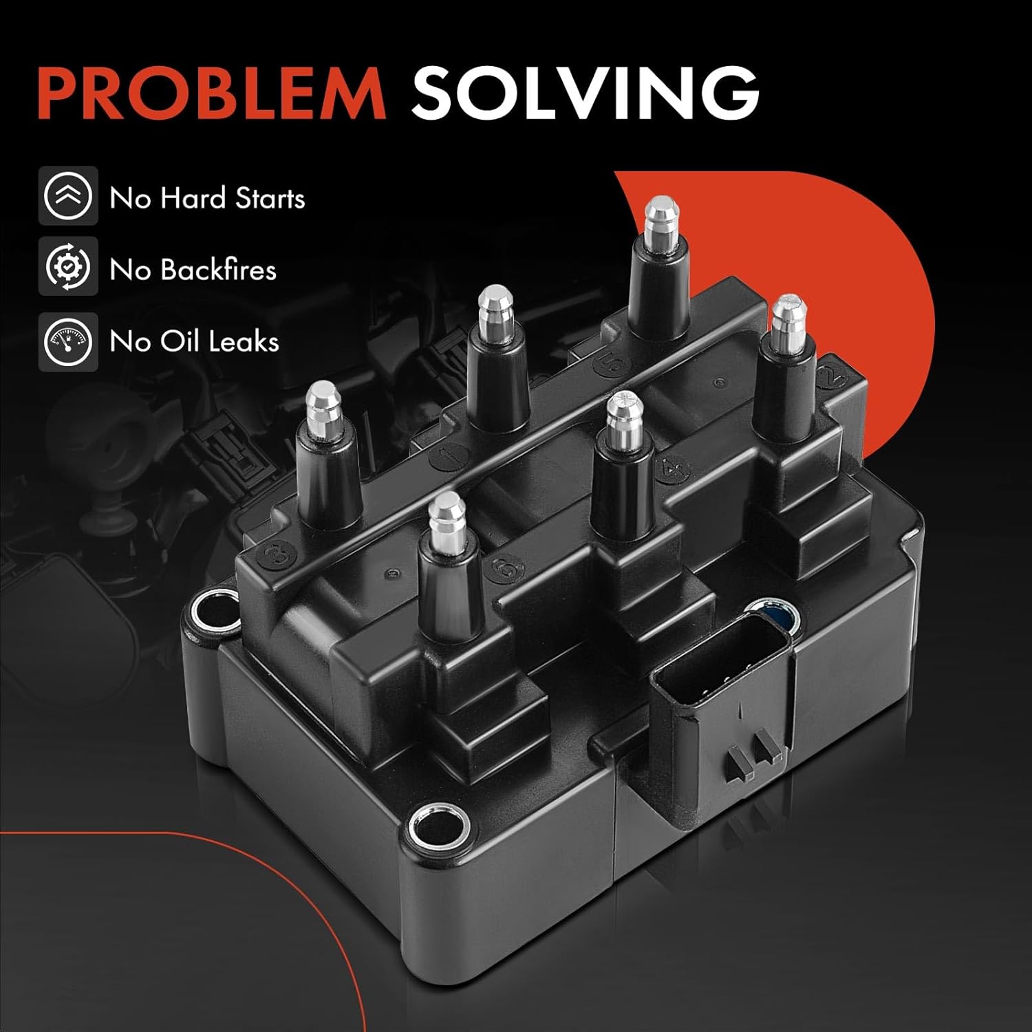 A-Premium Engine Ignition Coil Pack Compatible with Chrysler Town & Country 1999-2000 & Dodge Caravan, Grand Caravan & Plymouth Voyager, Grand Voyager, 3.3L 3.8L