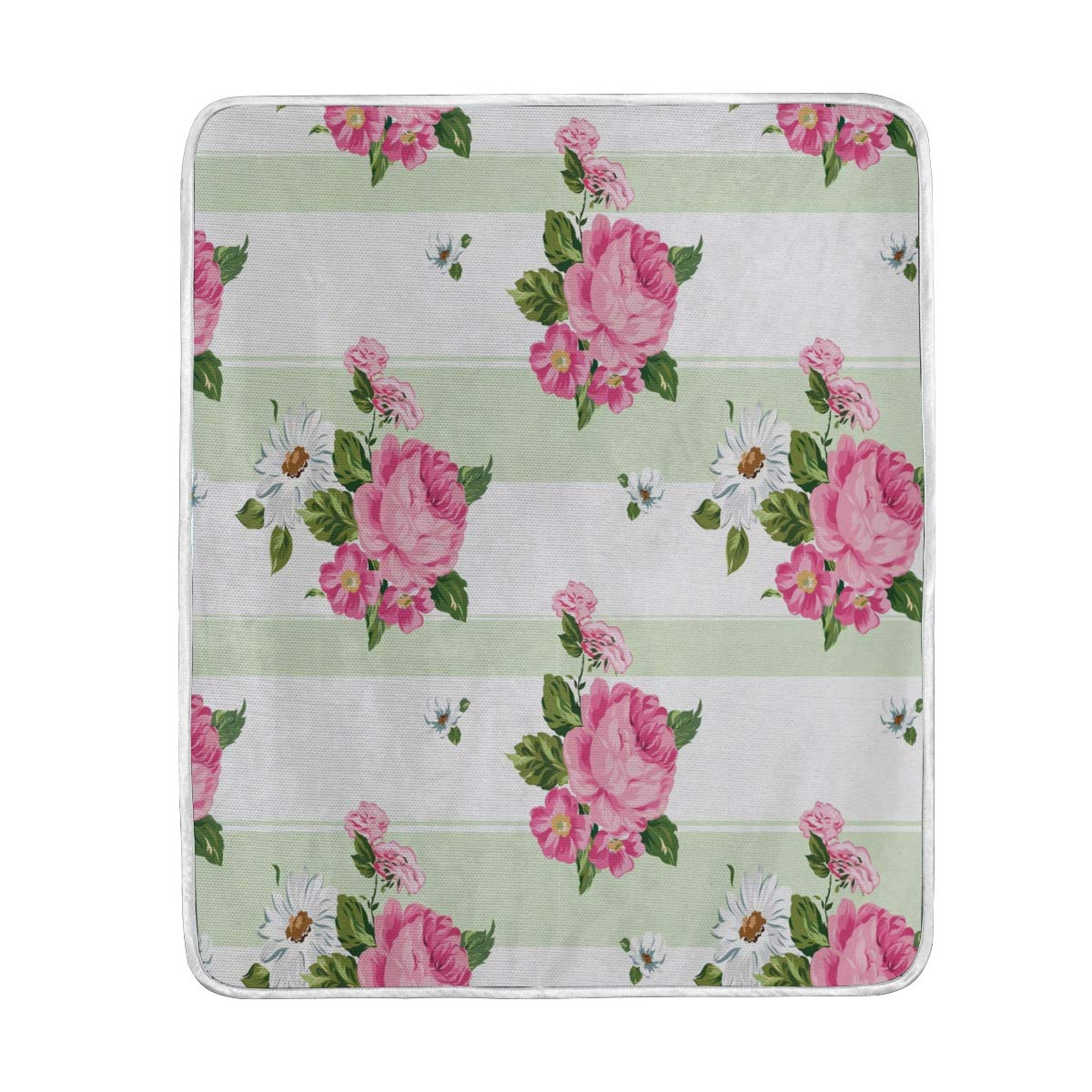 Flowers Throw Blanket for Couch Bed Sofa Chair Reversible Decorative Bejirog Velvet Blankets,50"x 60" Size