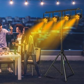 DJ Light Stand T-Bar Cross Bar with Extended Pole Mount, Set of 2