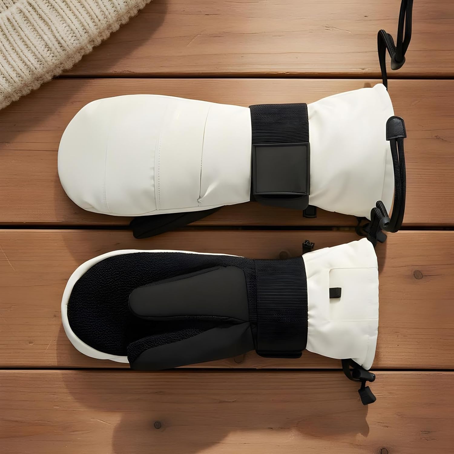 冬用手袋,タッチスクリーン対応 ドライビングミトン | 手首ガード付き フリース裏地 雪用手袋 - 男性用オートバイ スキー 冬 雪