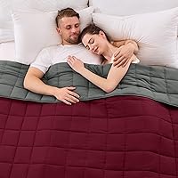 Vista 21 de Yescool - Manta con peso para adultos (20 libras, 60 x 80 pulgadas, rojo), manta gruesa pesada para cama tamaño Queen/Full para dormir, perfecta