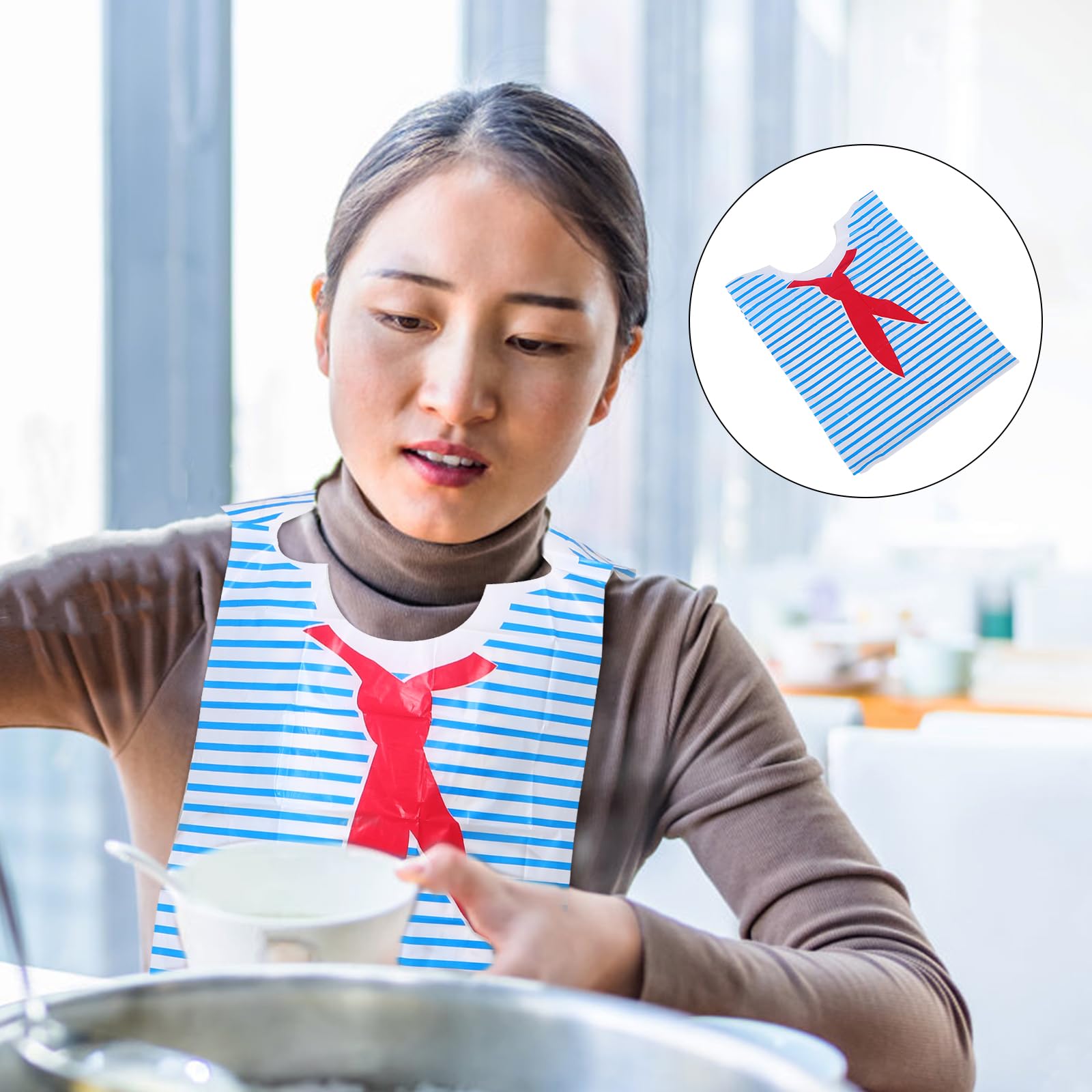 Ciieeo Grembiule Usa e Getta senza Maniche in Plastica, Mezza Copertura, per Cucinare Gamberi e Attività Artistiche, Confezione da 100 Pezzi