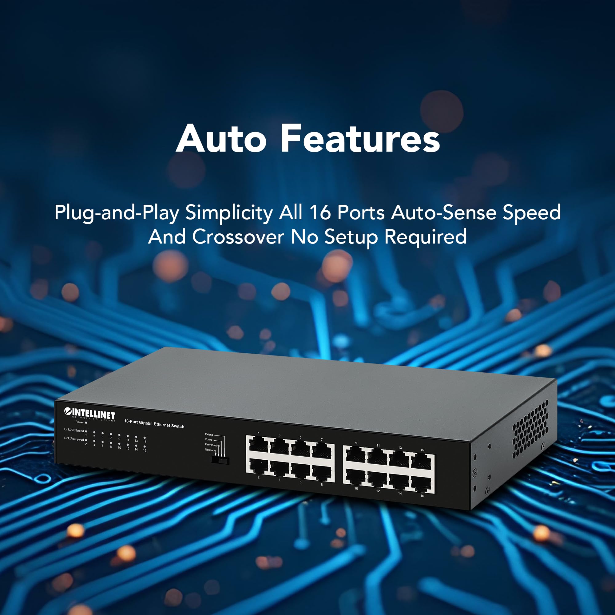 Intellinet 561815 Ethernet Switch Gigabit 16 Porte Nero